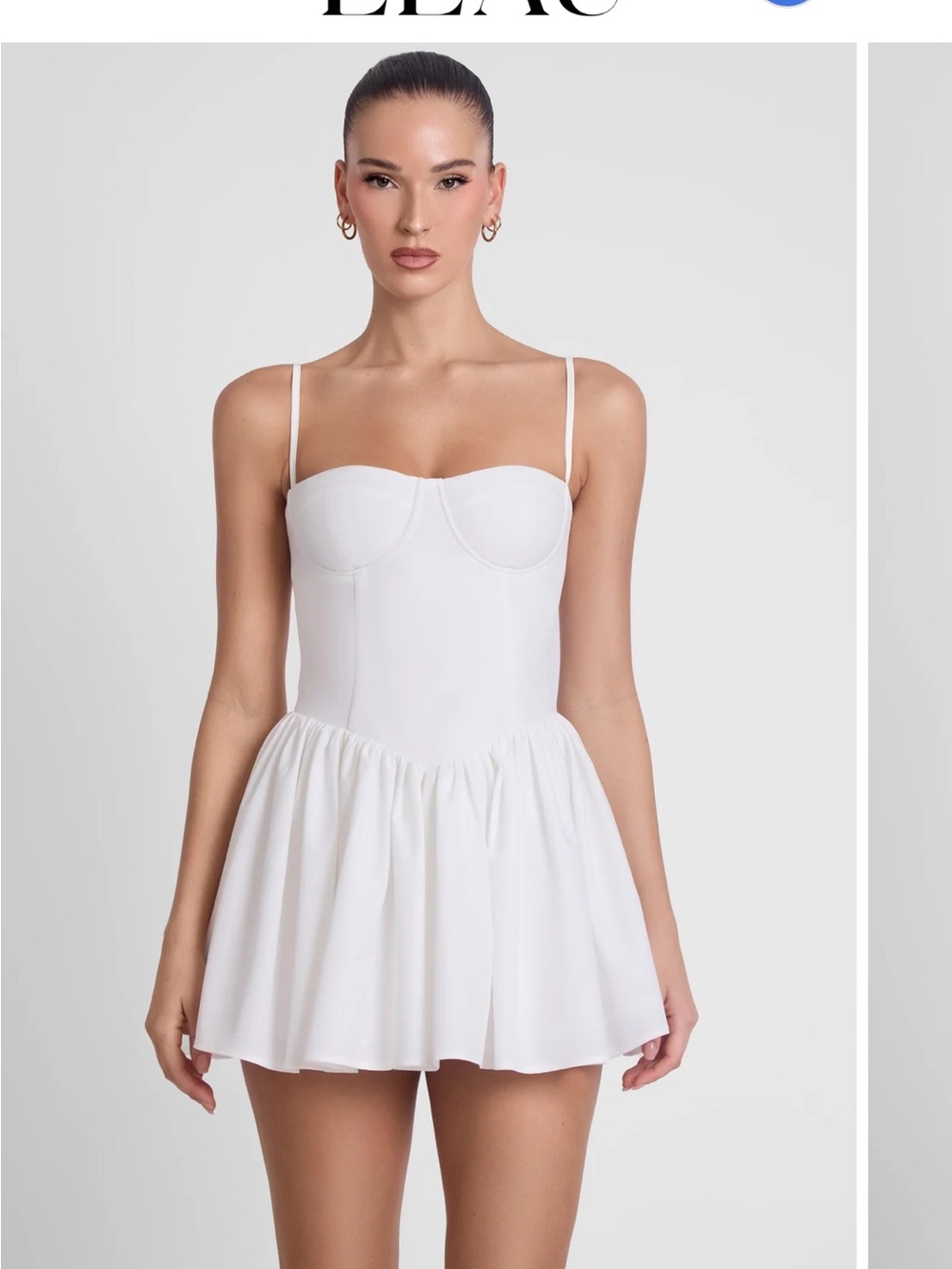 LEAU BELLINI BUSTIER MINI WHITE DRESS IN SMALL